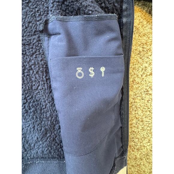 FIGS BAFIA Varsity Sherpa Fleece Jacket; Size Small; Full Zip; Navy Blue Scrubs - Picture 10 of 13